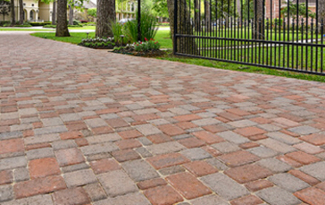Entrance pavers and landscaping